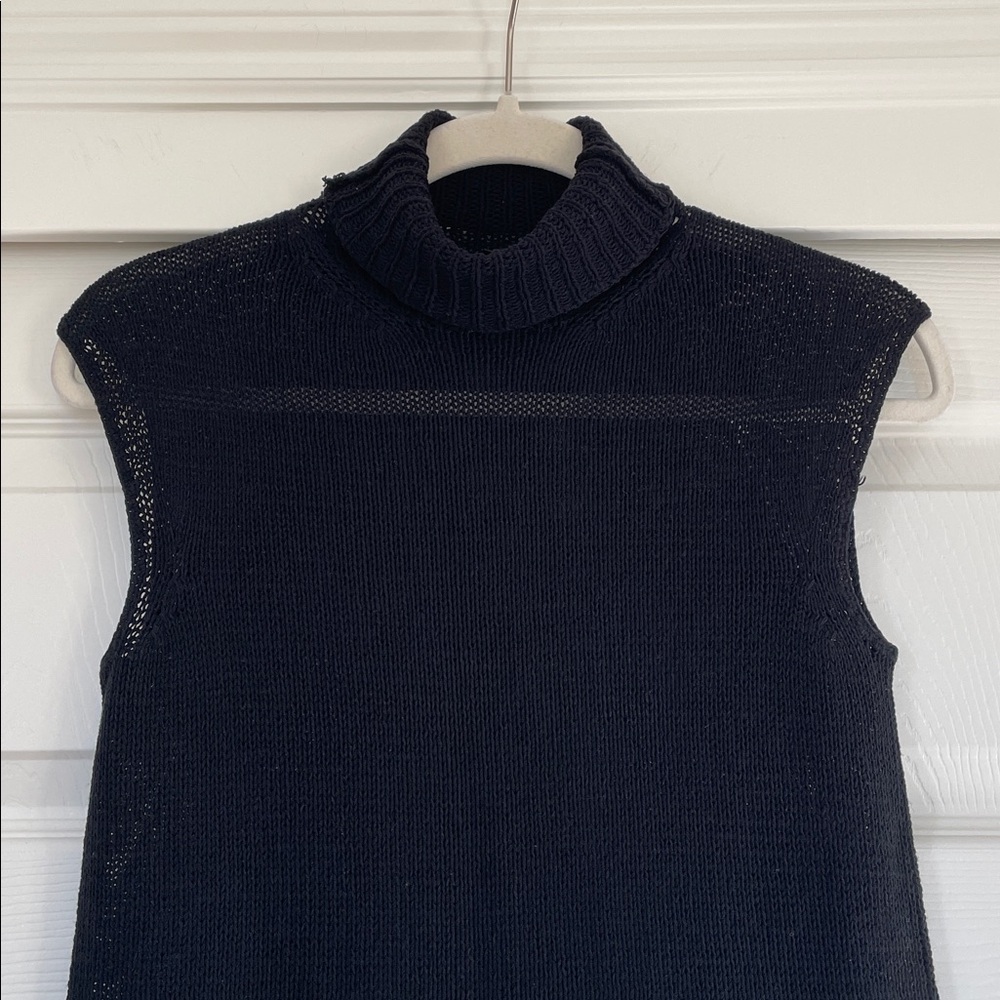 DKNY Black Knit Turtleneck Sleeveless Lightweight Tank Top Women's S - Picture 2 of 7